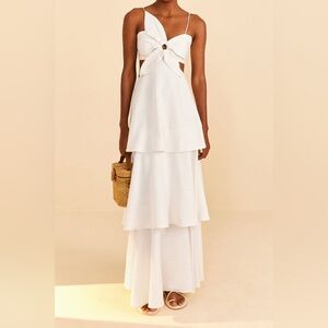 Farm Rio Off-White Flower Maxi Dress